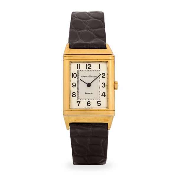 Jaeger-LeCoultre - Reverso Classique in oro giallo 18k, carica manuale quadrante argentè bitonale, con scatola e garanzia, circa 1990