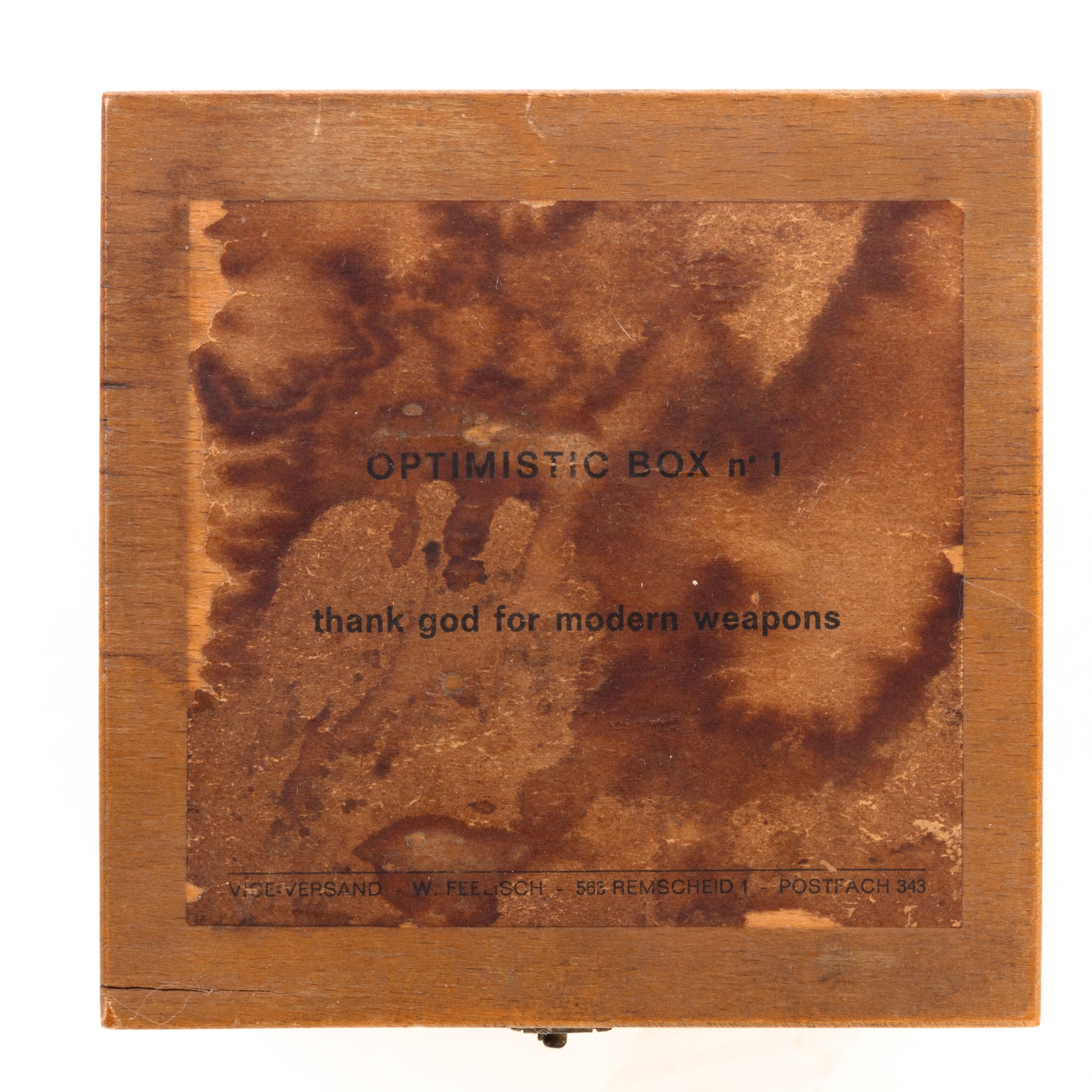 Robert Filliou - Optimistic Box n.1 - Pietra in scatola di legno