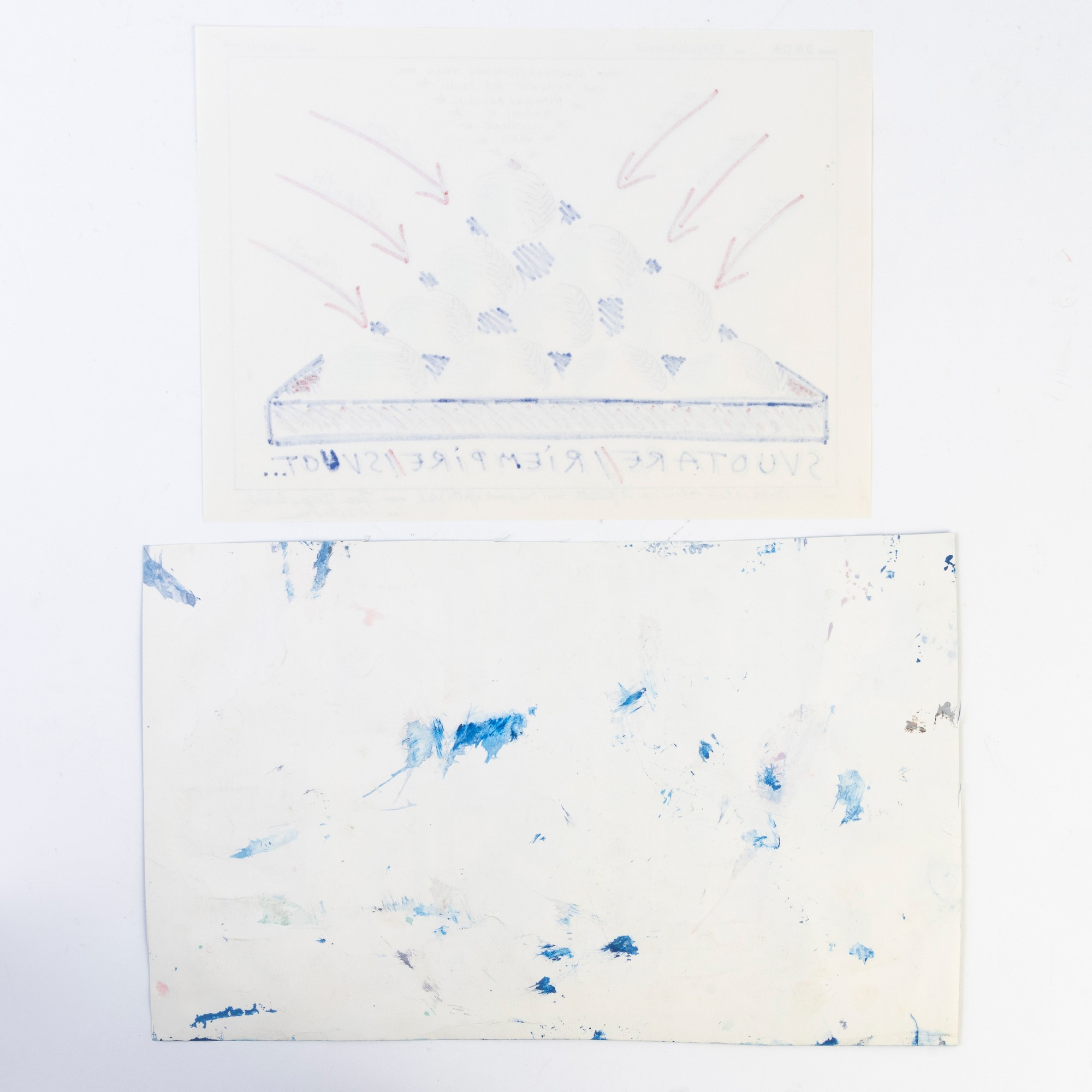 Jeans Jacques Lebel - Senza titolo, tecnica mista su carta