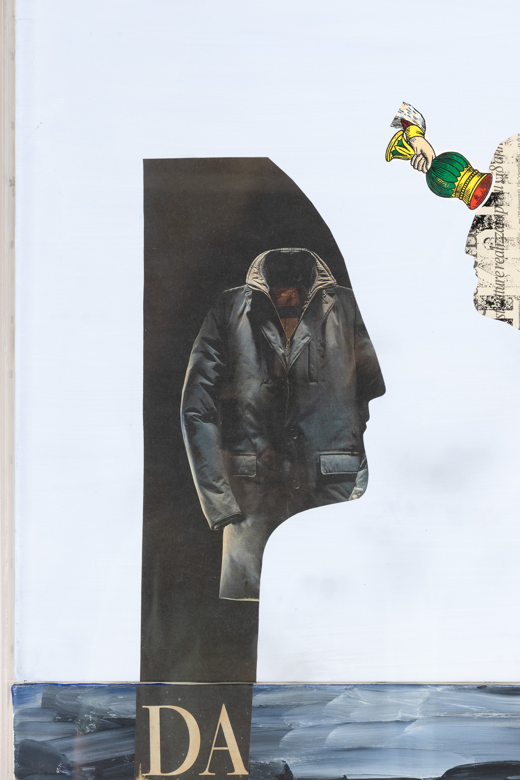 William Xerra - Senza titolo, collage e tecnica mista su due tele
