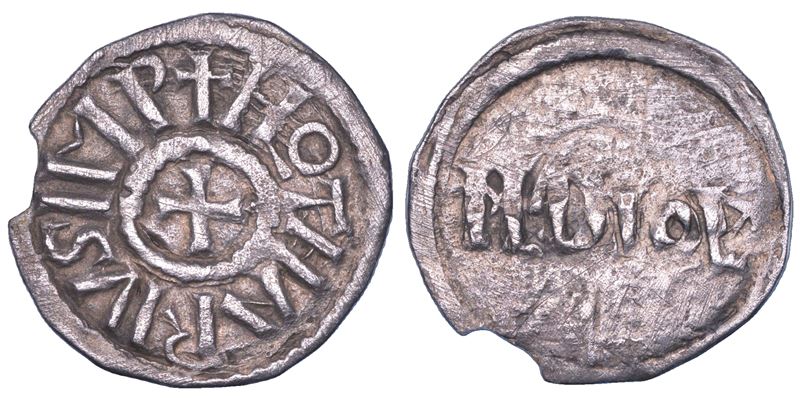 MILANO. LOTARIO I, Imperatore e re d'Italia, 840-855. Denaro.  - Auction Numismatics - Cambi Casa d'Aste