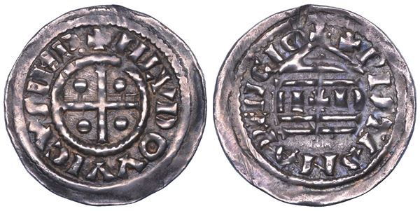 MILANO. LUDOVICO II, Imperatore e re d'Italia, 844-875. Denaro piano.