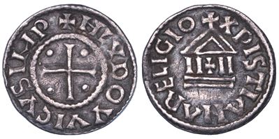 Moneta antica, Ludovico II, Imperatore e re d'Italia, Denaro piano, 844-875