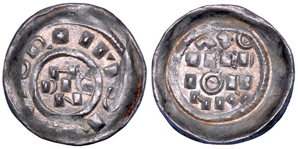 MILANO ENRICO II DI SASSONIA. Imperatore e re d'Italia, 1004-1024. Denaro scodellato.