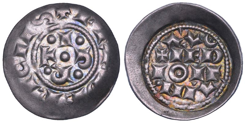 MILANO. ETA' COMUNALE. MONETE A NOME DI FEDERICO IMPERATORE, metà sec. XII - inizio sec. XIV. Denaro imperiale scodellato, 1162-1167.  - Asta Numismatica - Cambi Casa d'Aste