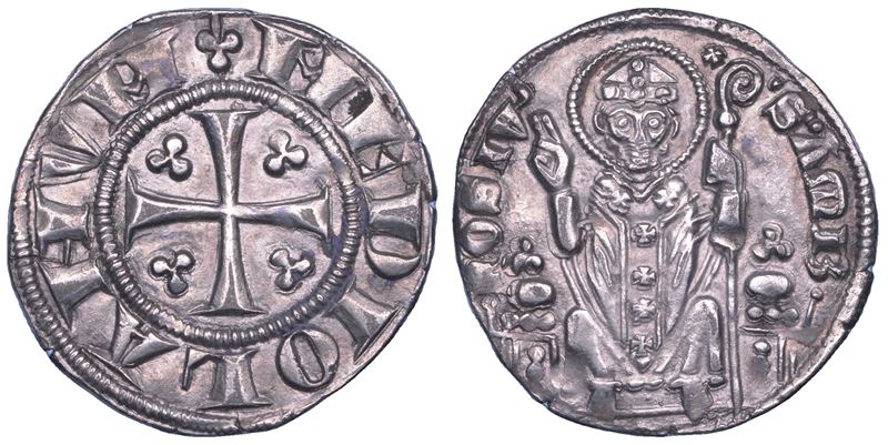 MILANO. ETA' COMUNALE, MONETE SENZA IL NOME DELL’IMPERATORE, metà XIII - inizio XIV sec. Ambrosino piccolo d’argento.  - Asta Numismatica - Cambi Casa d'Aste