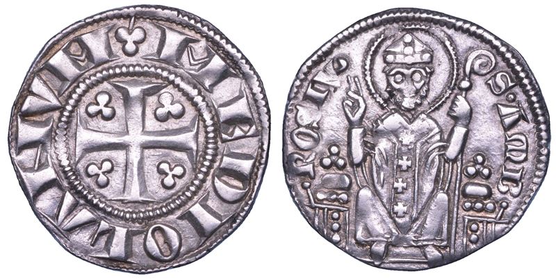 MILANO. ETA' COMUNALE, MONETE SENZA IL NOME DELL’IMPERATORE, metà XIII - inizio XIV sec. Ambrosino piccolo d’argento.  - Asta Numismatica - Cambi Casa d'Aste