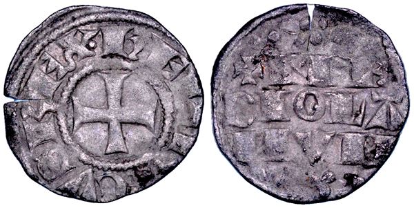 MILANO. ENRICO VII DI LUSSEMBURGO. Re d’Italia, 1310-1311. Denaro imperiale (emissioni con REX).