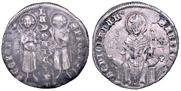 MILANO.  LUDOVICO IL BAVARO e AZZONE VISCONTI, Imperatori, 1329. Grosso.