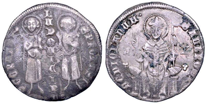 MILANO.  LUDOVICO IL BAVARO e AZZONE VISCONTI, Imperatori, 1329. Grosso.  - Asta Numismatica - Cambi Casa d'Aste