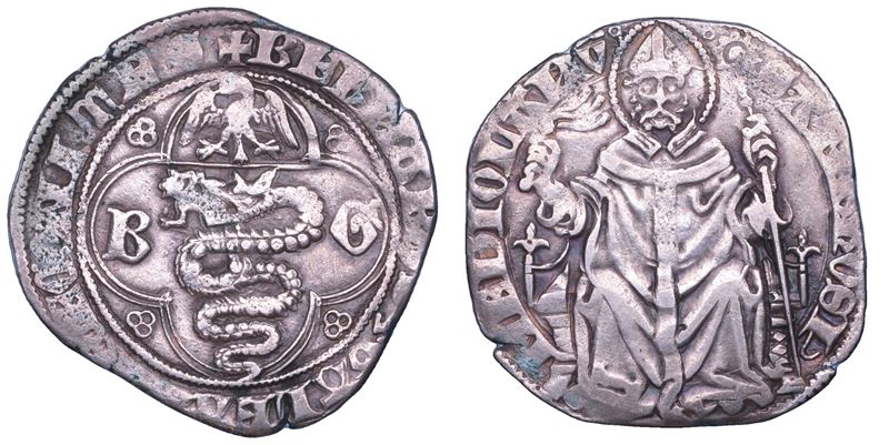 MILANO. BERNABO' E GALEAZZO II VISCONTI, 1354-1378. Pegione o grosso.  - Asta Numismatica - Cambi Casa d'Aste