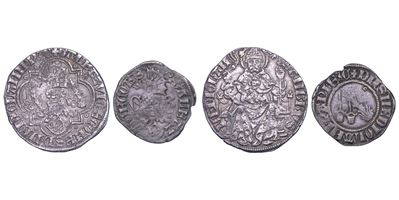 GALEAZZO II VISCONTI, Lotto di due monete (Pegione e Sesino, 1354-1378, Argento)