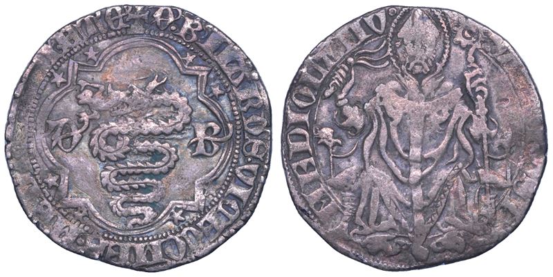 MILANO. BERNABO’ VISCONTI, 1354-1385. Pegione.  - Asta Numismatica - Cambi Casa d'Aste