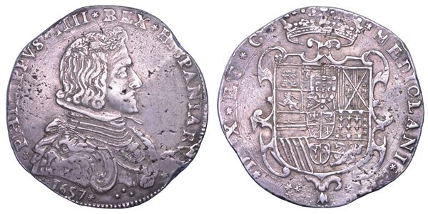 MILANO. FILIPPO IV D’ASBURGO, 1621-1665. Filippo 1657.