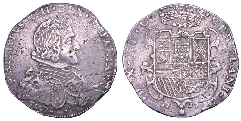 MILANO. FILIPPO IV D’ASBURGO, 1621-1665. Filippo 1657.  - Asta Numismatica - Cambi Casa d'Aste