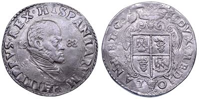 Filippo II d'Austria, Scudo 1588, argento