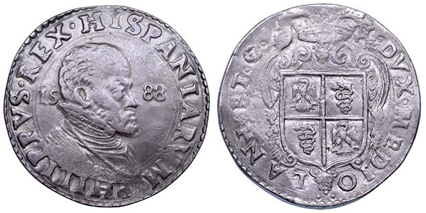 MILANO. FILIPPO II D'ASBURGO, 1556-1598. Scudo 1588.