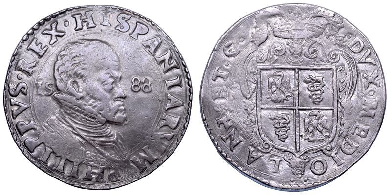 MILANO. FILIPPO II D'ASBURGO, 1556-1598. Scudo 1588.  - Auction Numismatics - Cambi Casa d'Aste