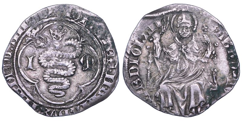 MILANO. GIOVANNI MARIA VISCONTI, 1402-1412. Grosso o pegione.  - Asta Numismatica - Cambi Casa d'Aste