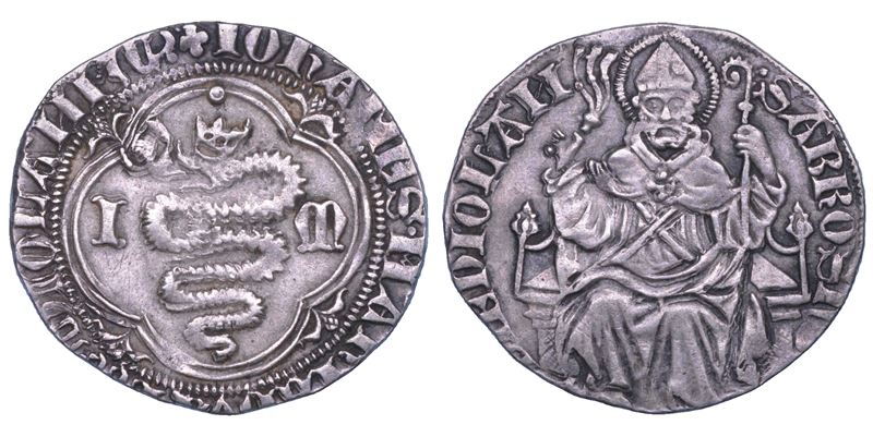 MILANO. GIOVANNI MARIA VISCONTI, 1402-1412. Grosso o pegione.  - Asta Numismatica - Cambi Casa d'Aste