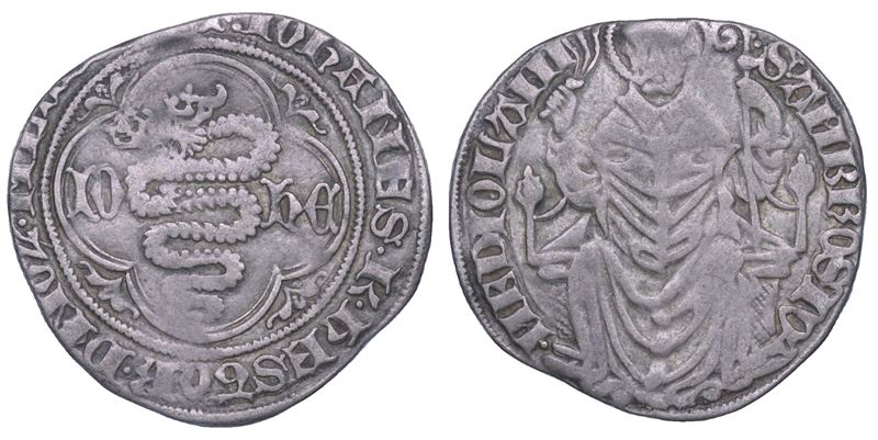 MILANO. GIAN CARLO ed ESTORE VISCONTI, 1412. Grosso.  - Asta Numismatica - Cambi Casa d'Aste