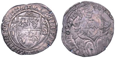 Francesco I Sforza, Grosso con iniziali coronate, 1450-1466