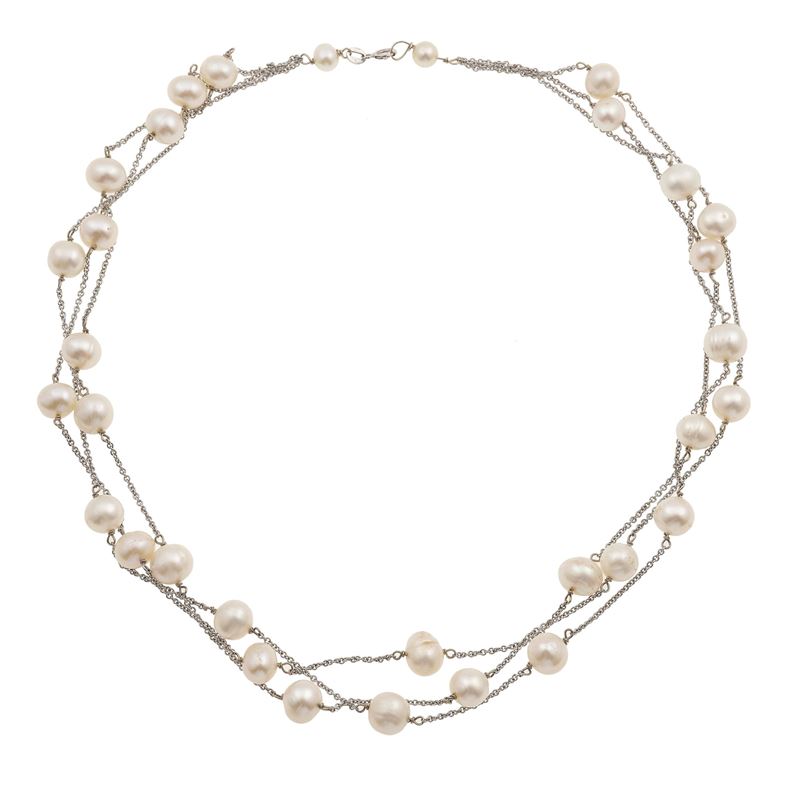 Collana con perle di acqua dolce  - Asta Gioielli - Cambi Casa d'Aste