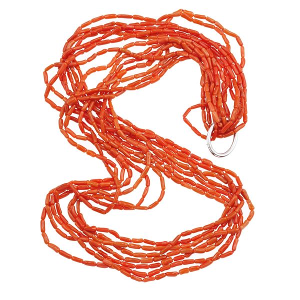 Coral and gold necklace
