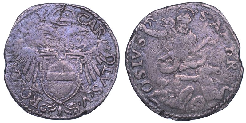 MILANO. CARLO V D'ASBURGO, 1535-1556. Mezzo Bianco.  - Auction Numismatics - Cambi Casa d'Aste
