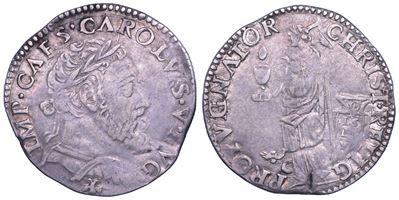 Carlo V d'Asburgo, Denaro da 10 soldi, 1535-1556