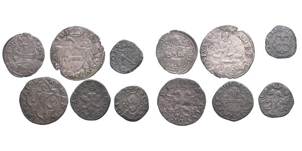 MILANO. CARLO V D'ASBURGO, 1535-1556. Lotto di sei monete.