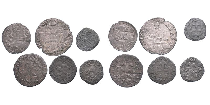 MILANO. CARLO V D'ASBURGO, 1535-1556. Lotto di sei monete.  - Auction Numismatics - Cambi Casa d'Aste