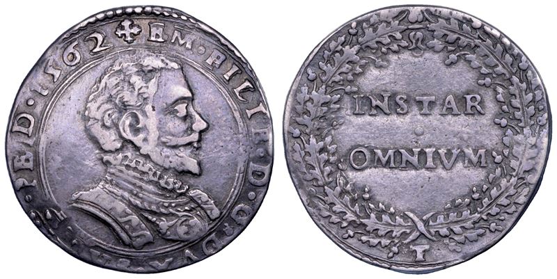 DUCATO DI SAVOIA. EMANUELE FILIBERTO Testa di ferro, 1538-1580. II Periodo Duca, 1559-1580. Lira 1562.  - Asta Numismatica - Cambi Casa d'Aste