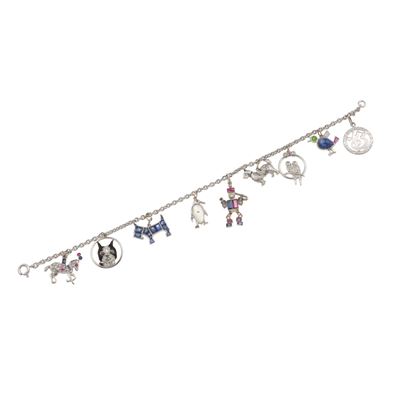 Bracciale con Charms con Gem-set