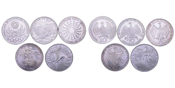 GERMANIA. Lotto di cinque monete.
