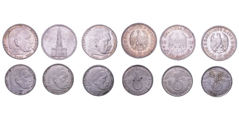 GERMANIA, TERZO REICH. Lotto di sei monete.  - Asta Numismatica Light - Cambi Casa d'Aste