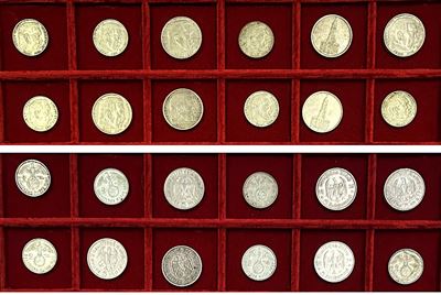 Germania, Terzo Reich, Lotto di dodici monete (marche e argento)