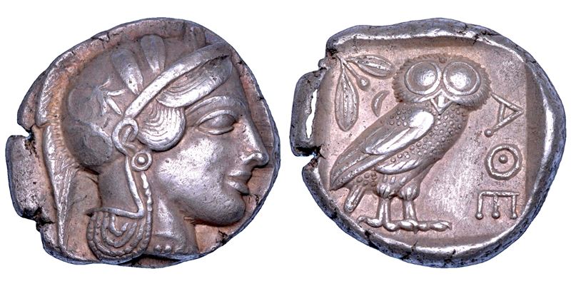 ATTICA - ATENE. Tetradracma, dopo il 449 a.C.