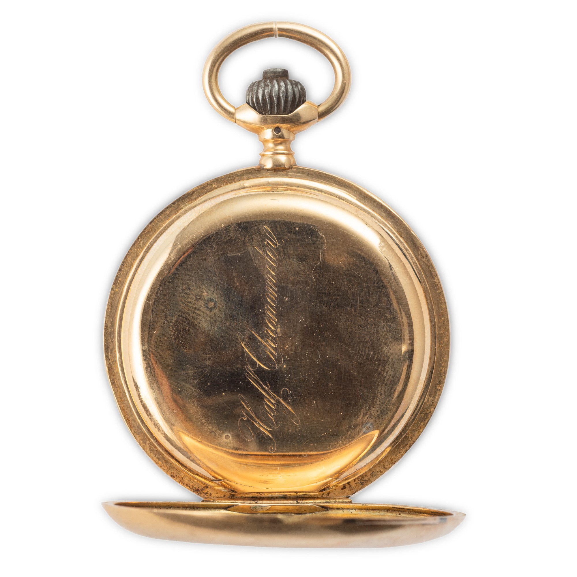 International Watch & Co. - Savonetta in oro giallo 18k con quadrante in smalto bianco e numeri r...