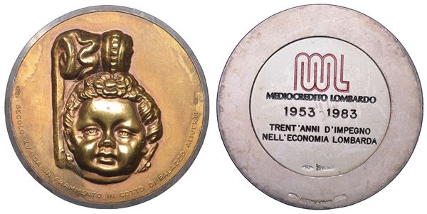 ITALIA. Medaglia mediocredito lombardo. Medaglia in argento. Trentennale della fondazione, 1983.