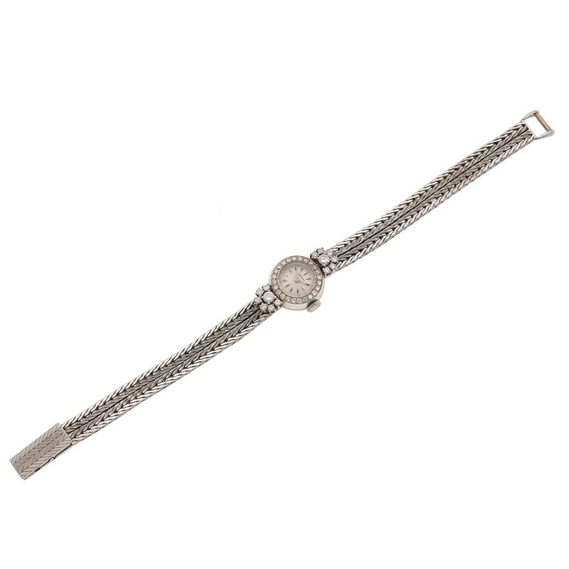 Diamond and gold lady's wristwatch. Signed Longines. The movement have not been tested for the accuracy of time and may need a service  - Auction Jewels - Cambi Casa d'Aste