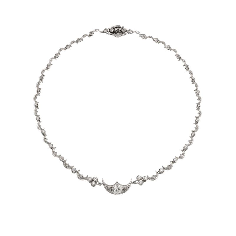 Old-cut diamond and gold necklace  - Auction Fine Jewellery - Cambi Casa d'Aste