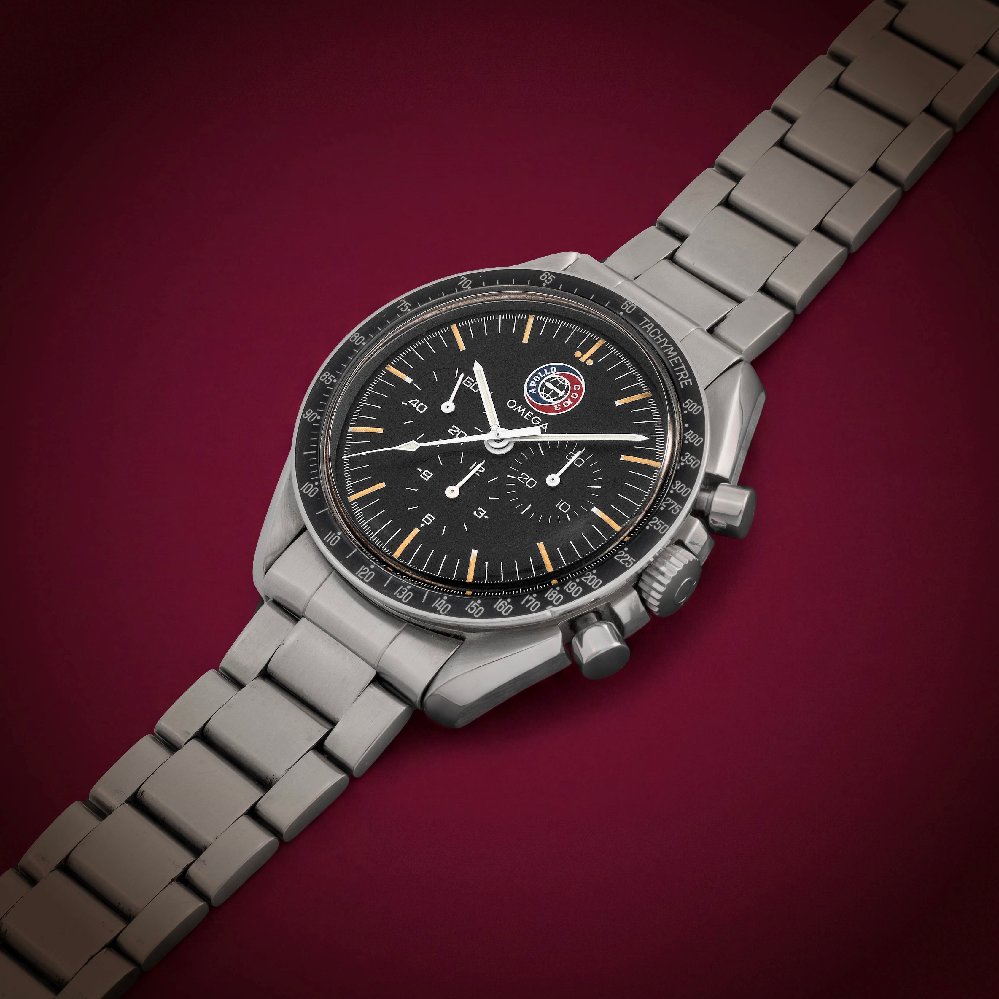 Omega - Speedmaster “Apollo Soyuz” ref. ST 145.0022, acciaio, quadrante nero con emblema (95/500 ...