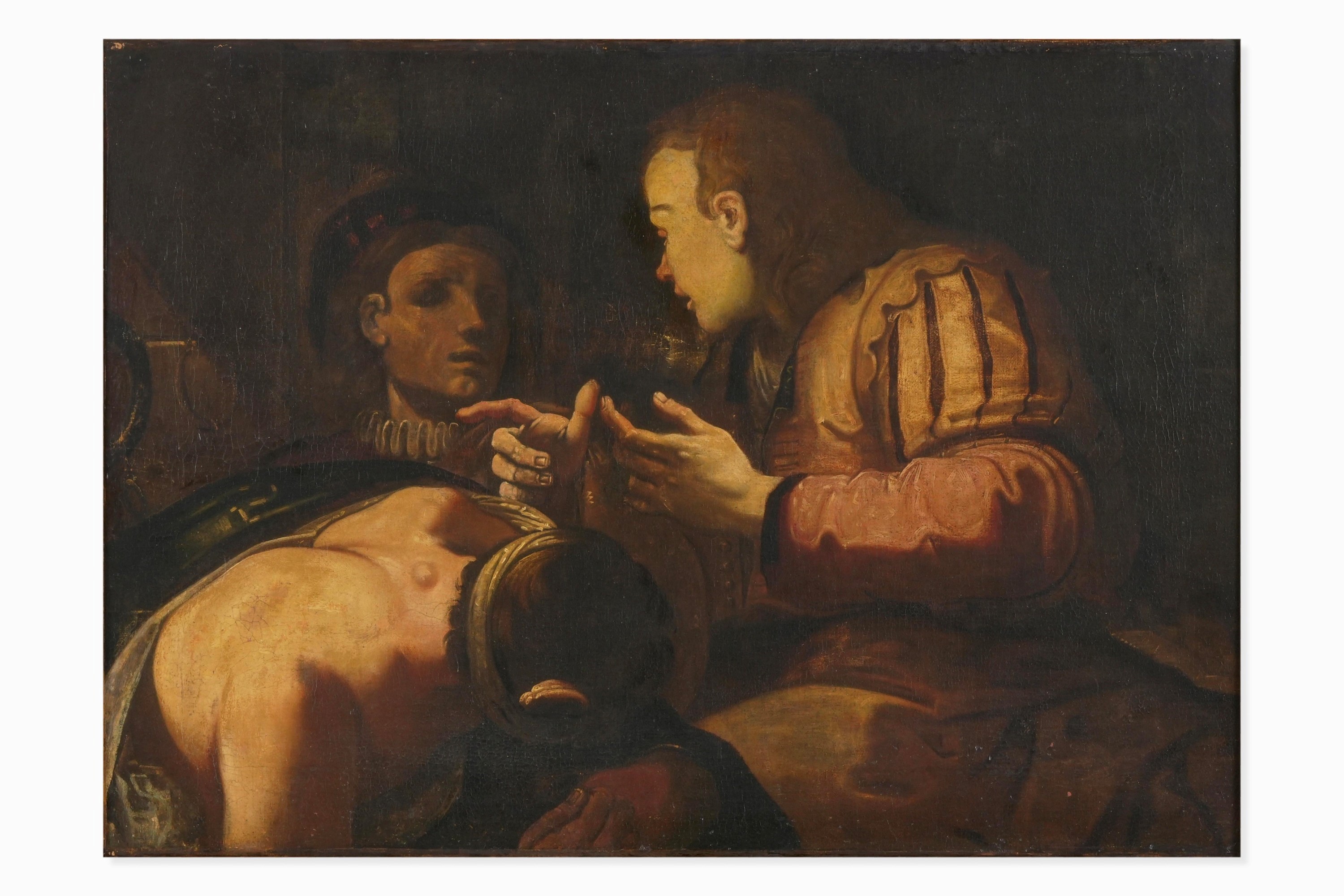 Scuola lombarda del XVII secolo, Giuseppe interpreta i sogni, olio su tela