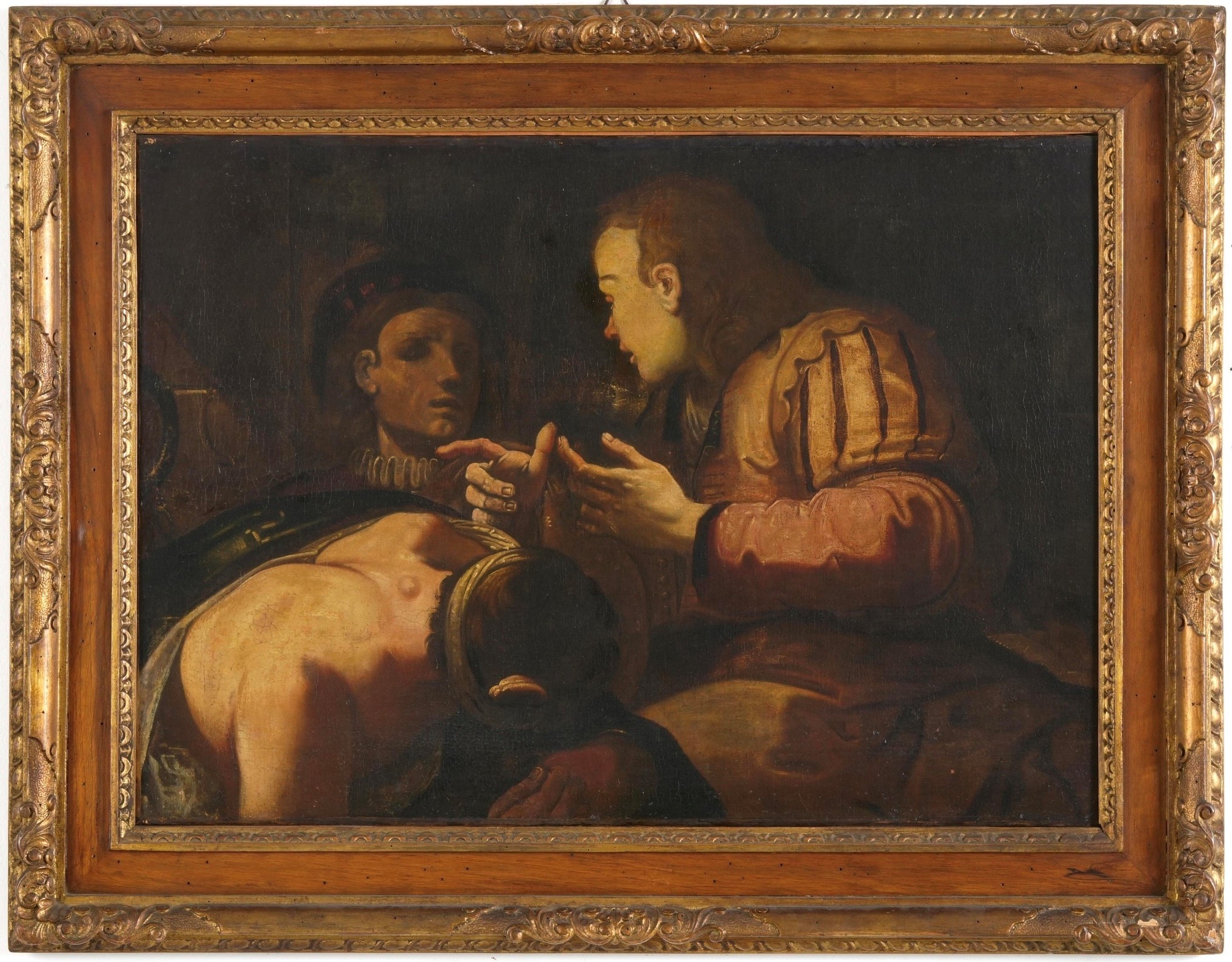 Scuola lombarda del XVII secolo, Giuseppe interpreta i sogni, olio su tela
