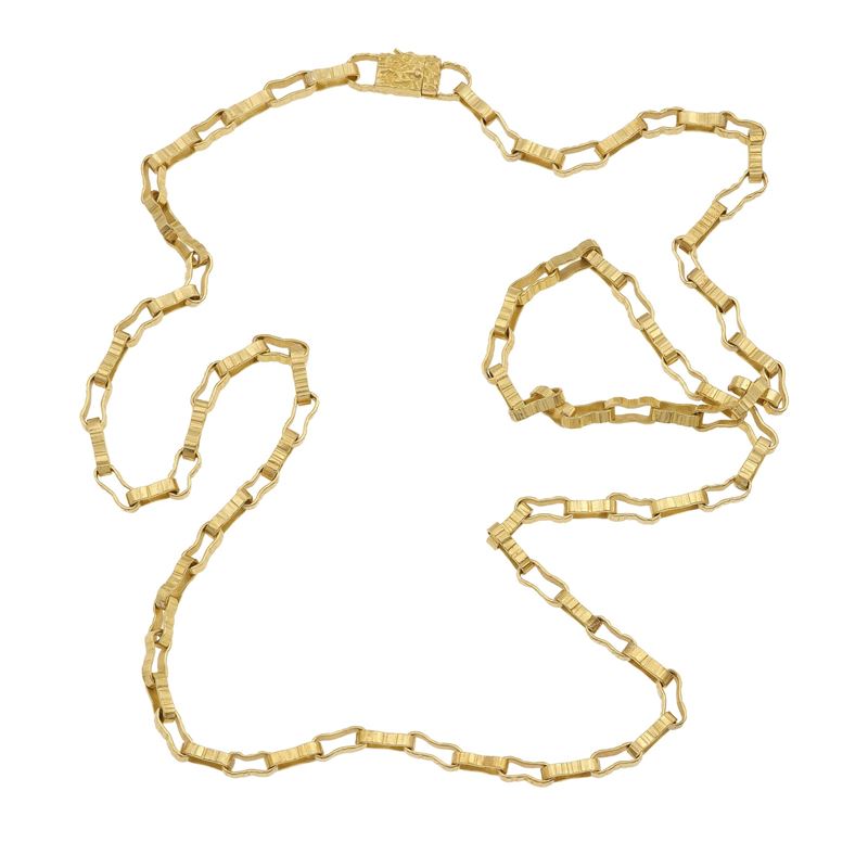 Gold sautoir. Signed Sforza. The sign is partially illegible  - Auction Fine Jewellery - Cambi Casa d'Aste