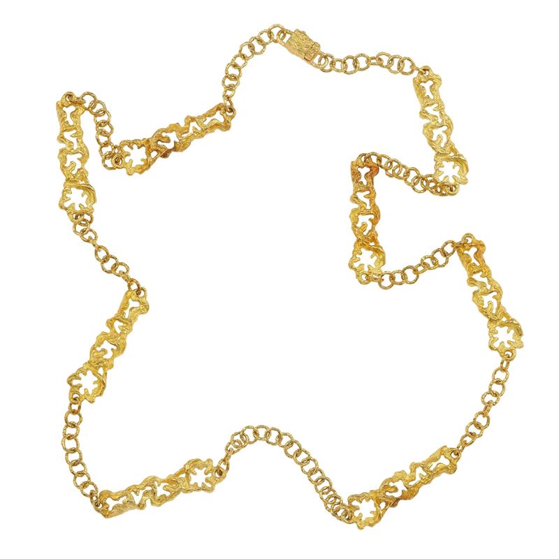 Long gold necklace. Signed Sforza  - Auction Fine Jewellery - Cambi Casa d'Aste