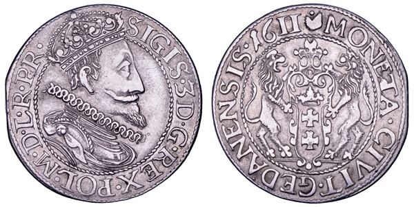 POLONIA. SIGISMUND III VASA, 1587-1632.   1/4 Thaler 1611. Danzig.