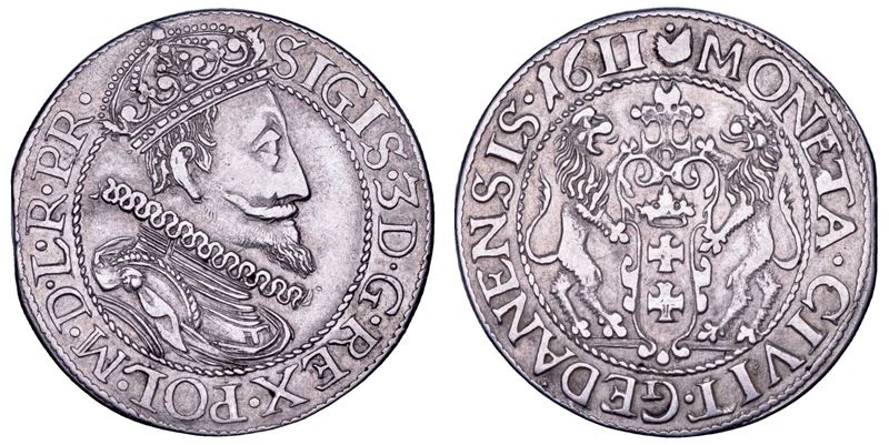 POLONIA. SIGISMUND III VASA, 1587-1632.   1/4 Thaler 1611. Danzig.  - Asta Numismatica - Cambi Casa d'Aste
