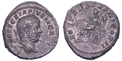 GETA (Augusto), Denario, 211 d.C., Roma
